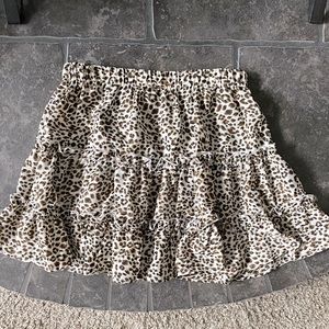 SHEIN Animal Print Ruffled Mini Skirt Large